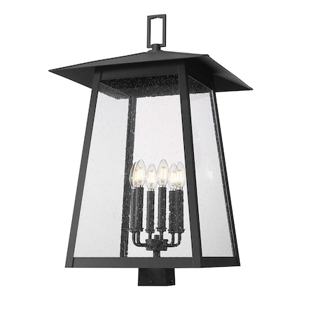 Z-Lite Rainer 6 Light Outdoor Post Mount Fixture, 17.5in. W x 30in. H, Black 5015PHXXLS-BK